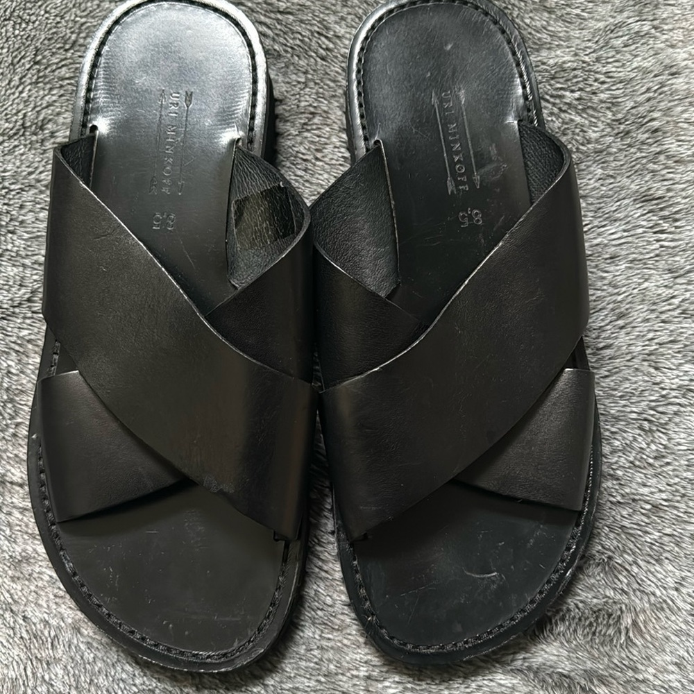 Black strap sandals